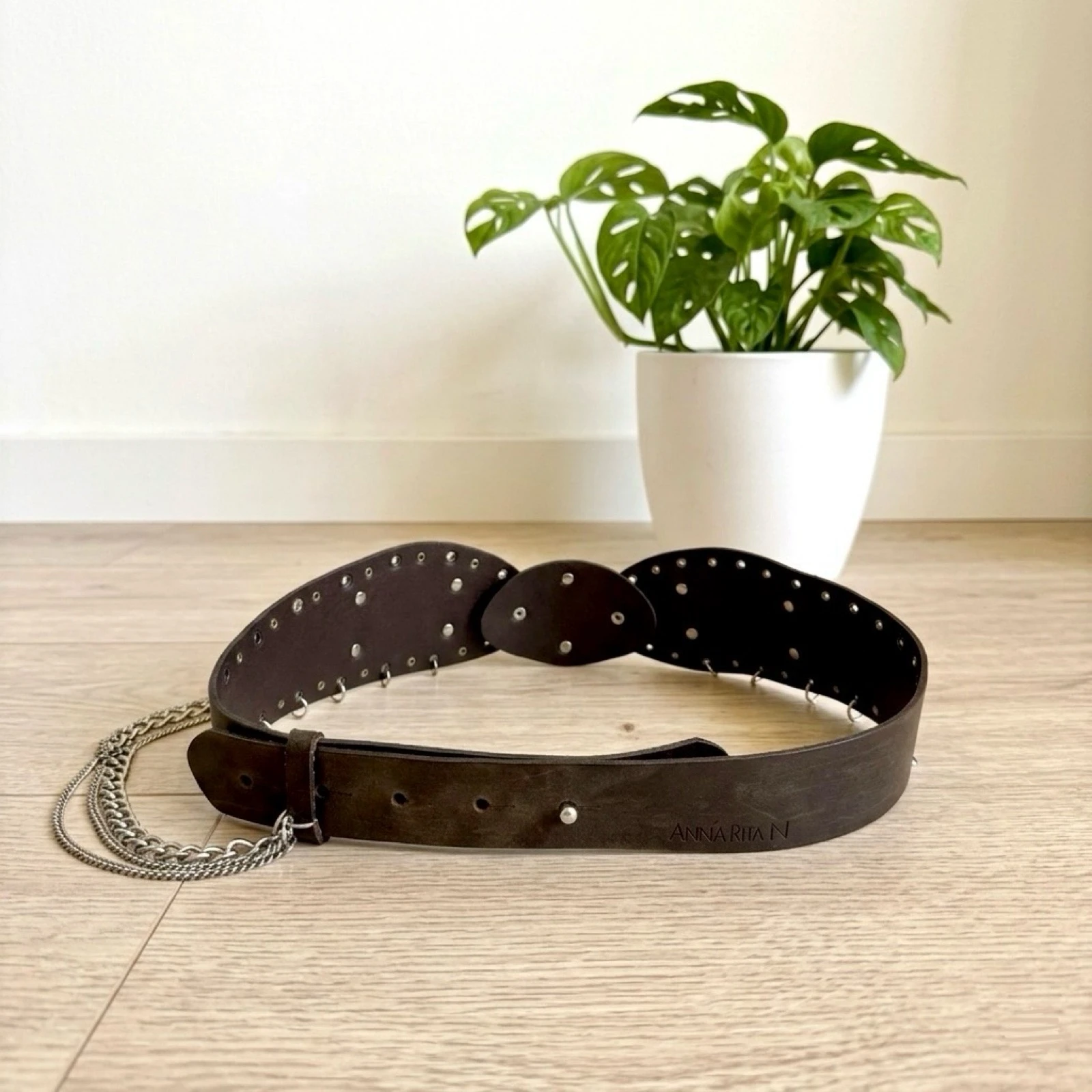 Vintage! Cinturón de piel marron – photo 3